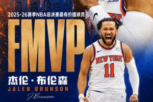 官方:布伦森斩获全部11张选票 当选FMVP!